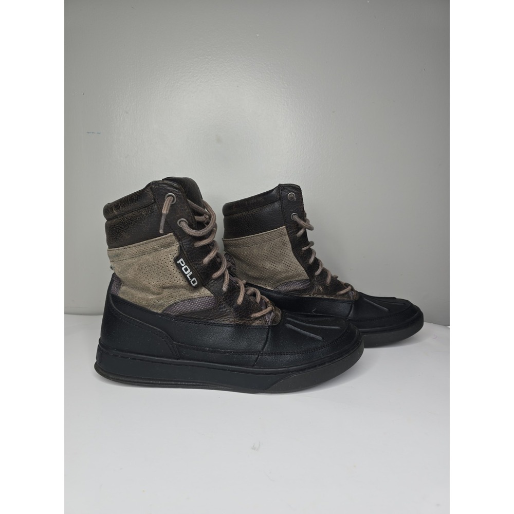 Polo Ralph Lauren Lansing Boots Mens Brown Oiled Leather Duck Outdoor Rare Style